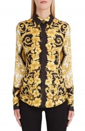 Versace Hibiscus Print Silk Shirt   Nordstrom at Nordstrom