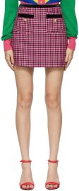 Versace Jeans Couture Black  Pink Gingham Pattern Miniskirt at ssense