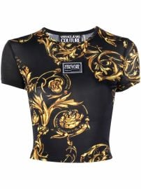 Versace Jeans Couture Cropped baroque-print T-shirt - at Farfetch