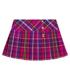 Versace Kids Tartan pleated skirt at Mytheresa