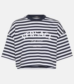 Versace L Ancora striped cotton crop top at Mytheresa