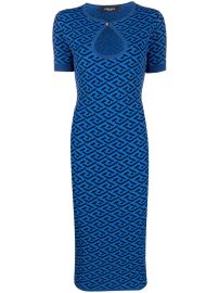 Versace La Greca Knitted Midi Dress - at Farfetch