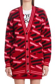 Versace La Greca Monogram Wool Cardigan at Nordstrom