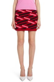 Versace La Greca Monogram Wool Miniskirt at Nordstrom