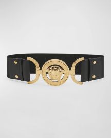 Versace La Medusa Wide Leather Belt at Neiman Marcus