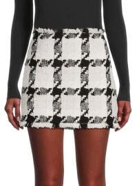 Versace Macro Check Tweed Mini Skirt in Ivory at Saks Off 5th