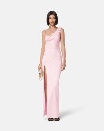 Versace Medusa 95 Draped Crepe Jersey Gown at Versace