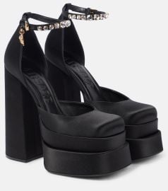 Versace Medusa Aevitas satin platform pumps at Mytheresa