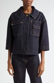 Versace Medusa Buckle Patch Pocket Denim Shirt at Nordstrom