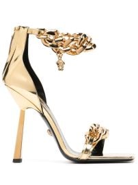 Versace Medusa Chain Sandals Gold TH at Farfetch