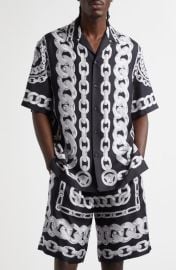 Versace Medusa Chains Silk Camp Shirt at Nordstrom