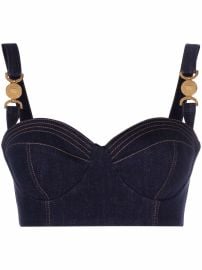 Versace Medusa Head Denim Bralette Top - at Farfetch