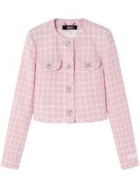 Versace Medusa Head buttons checked cropped jacket at Farfetch