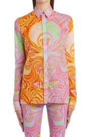 Versace Medusa Music Print Cotton Blouse at Nordstrom