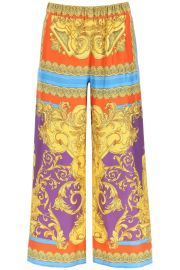 Versace Medusa Renaissance Print Wide Leg Culottes at Cettire