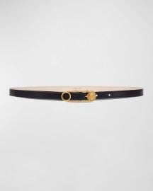 Versace Medusa Safety Pin Leather Belt at Neiman Marcus