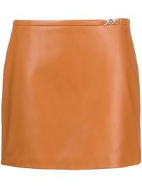 Versace Medusa-embellished Leather Miniskirt Brown at Farfetch