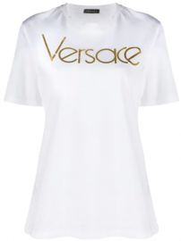 Versace Metallic Logo T-shirt - Farfetch at Farfetch