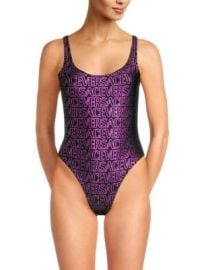 Versace Metallic Monogram One Piece Swimsuit on SALE at Saks Off 5th