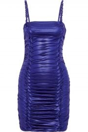 Versace Metallic ruched jersey mini dress at The Outnet