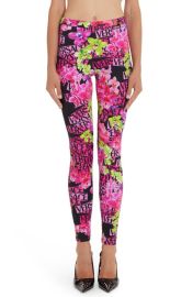 Versace Orchid Print Leggings at Nordstrom