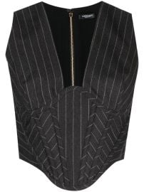 Versace Pinstripe Corseted Wool Top - at Farfetch