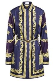 Versace Printed Twill Mini Dress at Cettire