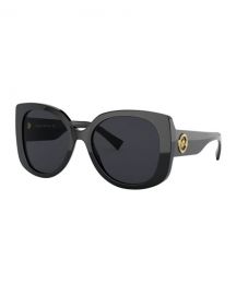 Versace Rectangle Acetate Sunglasses w  Medusa Temples at Neiman Marcus