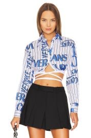 Versace Roses Foulard Button Up Shirt at Revolve