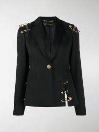 Versace Safety Pin Details Blazer at Modes