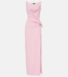 Versace Safety Pin gathered gown at Mytheresa