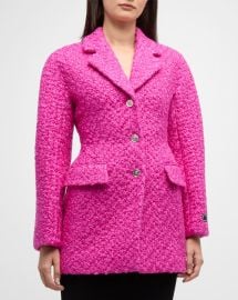 Versace Single Breasted Tweed Coat at Neiman Marcus