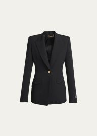 Versace Single Breasted Wool Blazer at Bergdorf Goodman