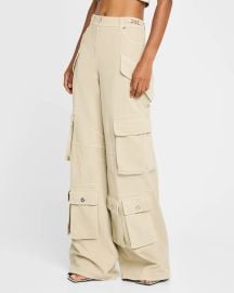 Versace Stone Washed Wide Leg Cargo Jeans at Neiman Marcus