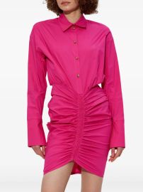 Versace Stretch Cotton Ruched Mini Shirtdress at Farfetch