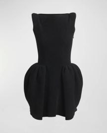 Versace Strong Shoulder Fit Flare Chenille Knit Mini Dress at Neiman Marcus