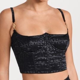 Versace Tops Versace Logomania Satin Bustier Top In Black Poshmark at Poshmark