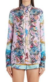 Versace Trsor de la Mer Print Silk Twill Blouse at Nordstrom