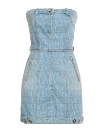 Versace Versace Allover denim minidress at Yoox