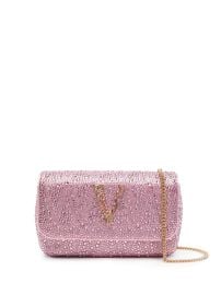 Versace Virtus rhinestone embellished shoulder bag at Farfetch