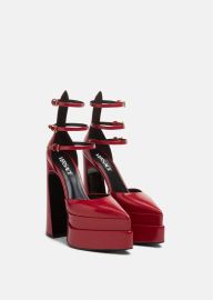 Versace Womens Aevitas Pointy Platform Pumps in Burgundy Versace US at Versace