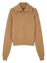Versace Zip cable-knit Cardigan Brown at Farfetch