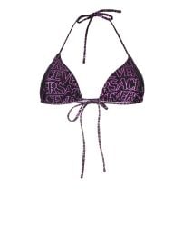 Versace all-over Logo Print Bikini Top - at Farfetch