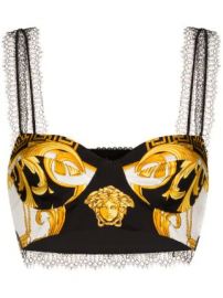 Versace baroque print cropped bra top baroque print cropped bra top at Farfetch