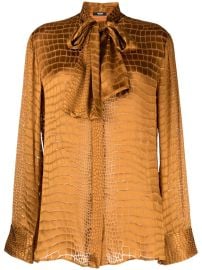 Versace croc-effect scarf-tie Shirt - at Farfetch