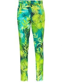 Versace palm-print Slim Fit Trousers - Farfetch at Farfetch