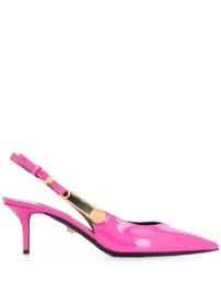 Versace pointed safety-pin kitten heels pointed safety-pin kitten heels at Farfetch