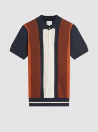 Vertical Navy Stripe Knit Polo buy Ben Sherman at Ben Sherman