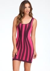 Vertical Stripe Bodycon Dress at Bebe