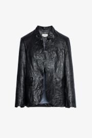 Verys Blazer Crinkled Leather blazer black women ZadigampVoltaire at Zadig & Voltaire